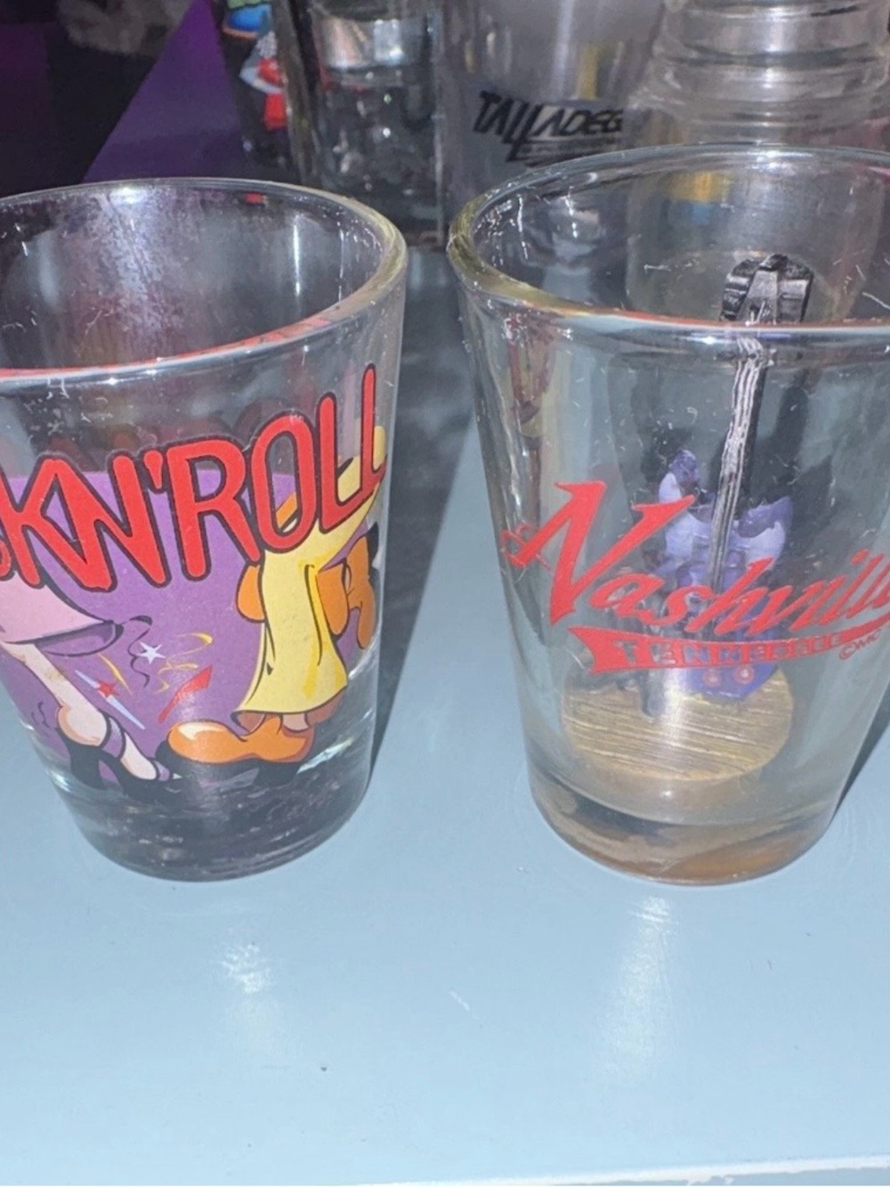 2 music novelty shot glasses